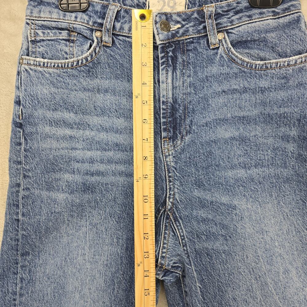 We The Free People Womens 29 Blue Relaxed Straight Slouch Frayed Hem - Picture 14 of 15